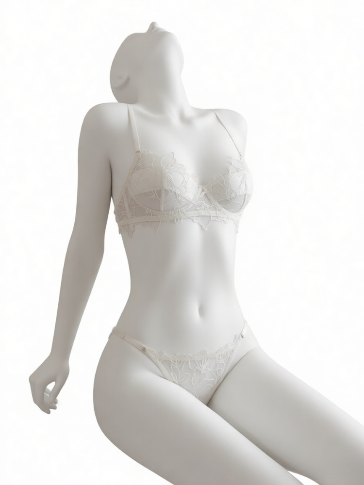 Plunge Bra Push Up - Elegante Set di Lingerie in Pizzo