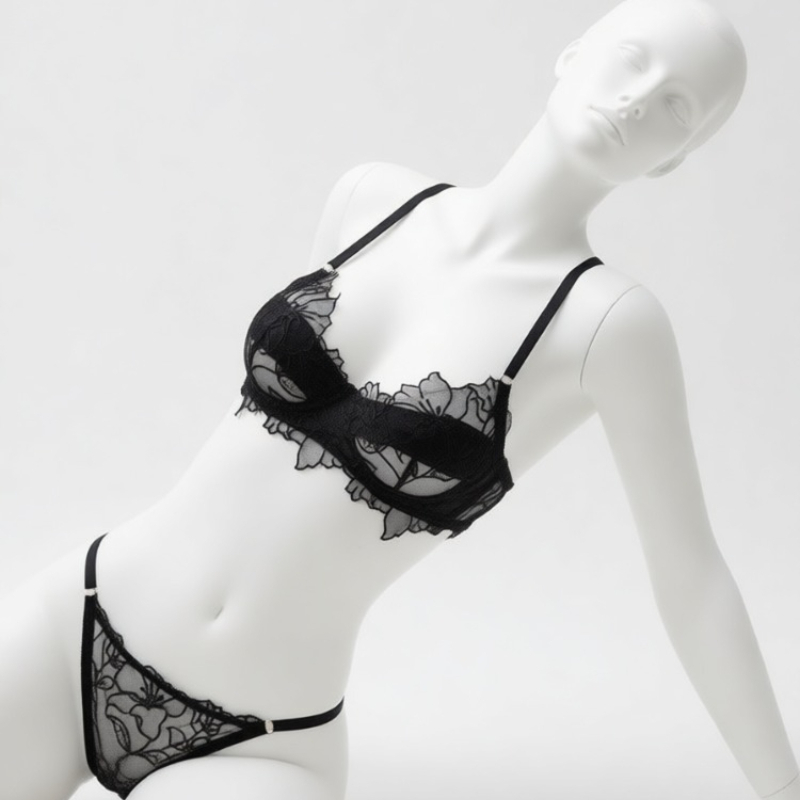 Elegante Set di Lingerie in Pi - Plunge Bra Push Up recensione e prezzo